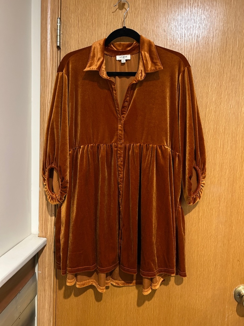 Umgee Rust Velvet Mini Dress